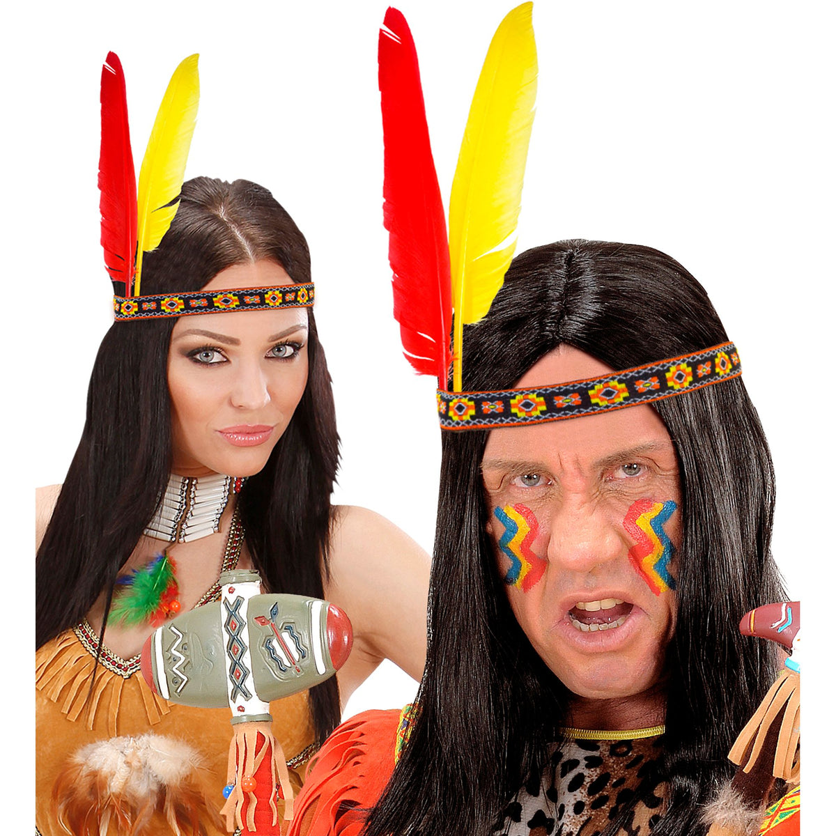 "INDIANERSTIRNBAND MIT 2 FEDERN"