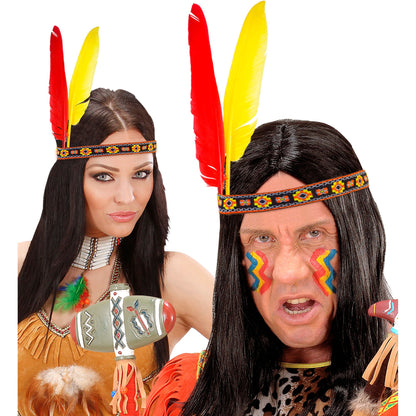 "INDIANERSTIRNBAND MIT 2 FEDERN"