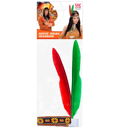 "INDIANERSTIRNBAND MIT 2 FEDERN" in2 Farben sort.