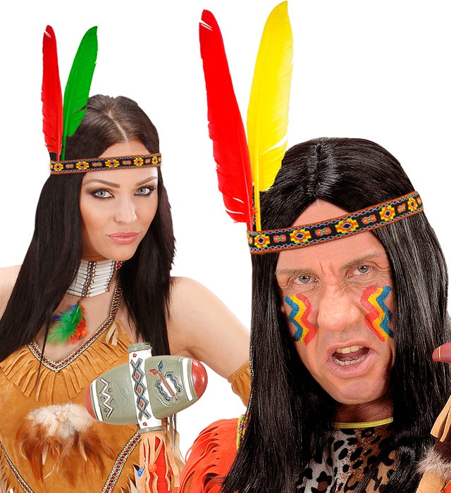 "INDIANERSTIRNBAND MIT 2 FEDERN" in2 Farben sort.