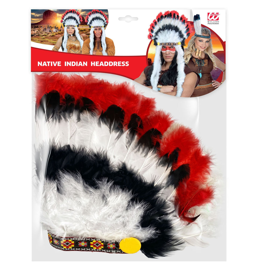 Widmann Indianerhaarschmuck Wilder Stier mit Federn – Detailansicht