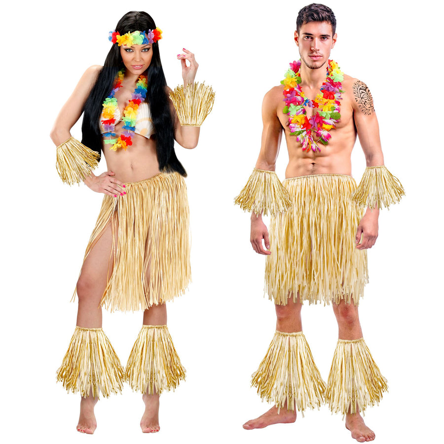 "HULA / MAORI / ZULU" (Rock, Arm- und Beinschmuck aus Raphia )