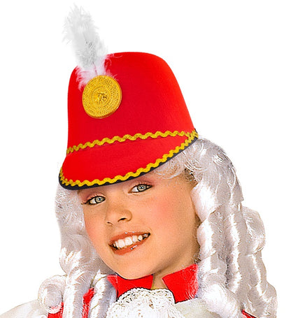 Roter Majorette-Hut aus Filz von Widmann – Seitenansicht