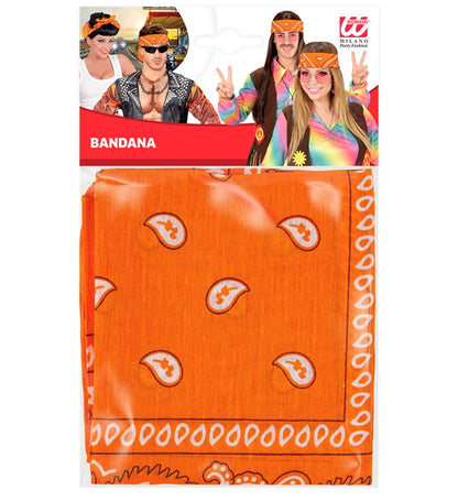 Oranges Bandana von Widmann, 55 x 55 cm, aus 100 % Baumwolle – Seitenansicht