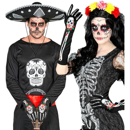 "DIA DE LOS MUERTOS HANDSCHUHE" 40 cm