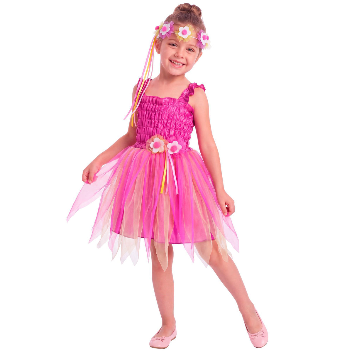 "BALLERINA FEE" sort. in Rot und Lila (Kleid, Haarreif mit Blumen)
