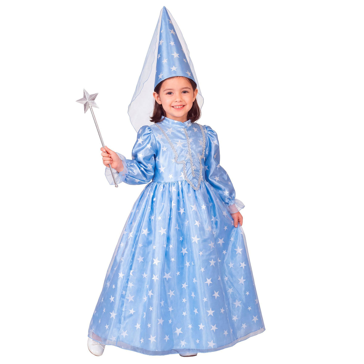 "KLEINE ZAUBER FEE" sort. rosa und hellblau (Kleid, Hut mit Schleier)