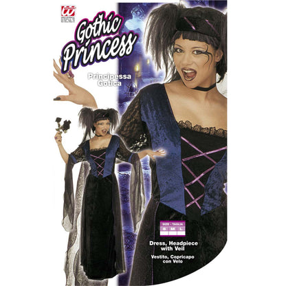 "GOTHIC PRINCESS" (Kleid aus Samt mit Schleiern, Kopfbedeckung mit Schleier)
