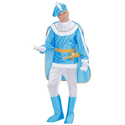 "BLAUER PRINZ" (Kasack, Hose, Gürtel mit Dolchhalfter, Stiefelüberzieher, Umhang, Hut mit Edelstein und Feder)