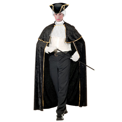 "VENEZIANISCHER UMHANG MIT JABOT" aus Samt - 142 cm