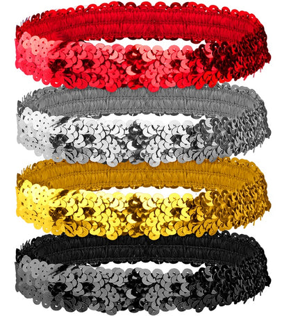 "HAARBAND AUS PAILLETTEN" in 4 Farben sort.