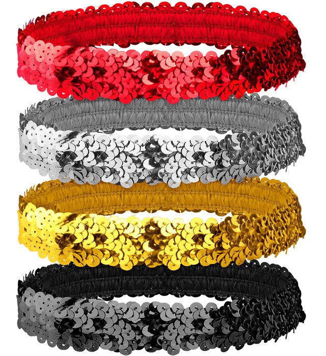 "HAARBAND AUS PAILLETTEN" in 4 Farben sort.