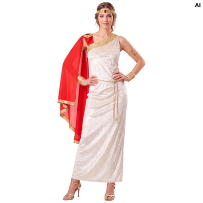 "LUCILLA" (Tunika mit Toga, Gürtel, Armbänder, Stirnband mit Edelstein)
