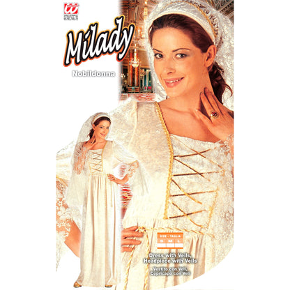 "ADLIGE DAME" (Kleid mit Schleier, Kopfbedeckung mit Schleier)