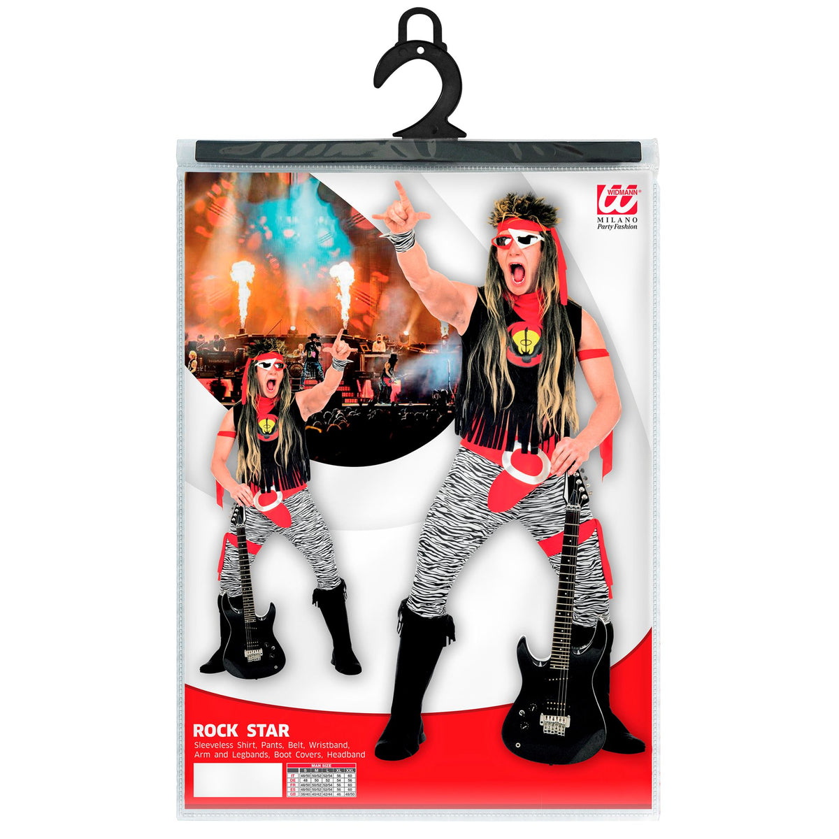 "ROCK STAR" (Achselshirt, Hose, Gürtel, Arm- und Beinbänder, Stiefelüberzieher, Haarband)