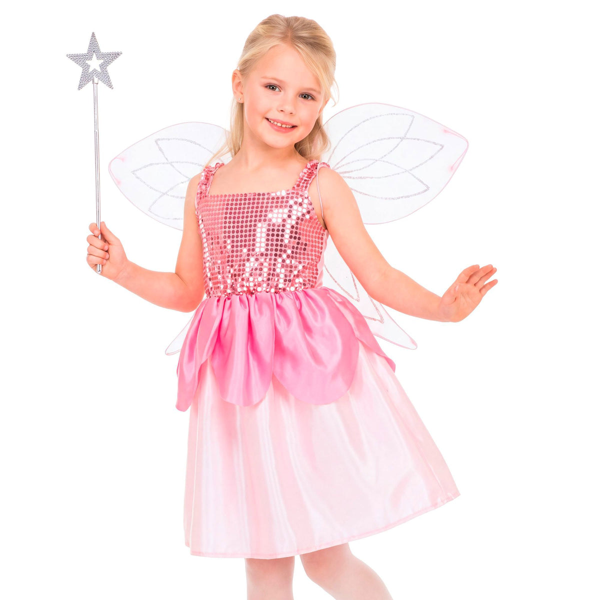 Widmann TRILLY Pailettenkleid mit Flügeln für Kinder in Rosa – Produktansicht