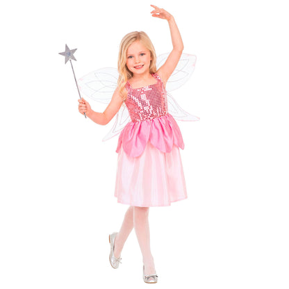 Widmann TRILLY Pailettenkleid mit Flügeln für Kinder in Rosa – Detailansicht