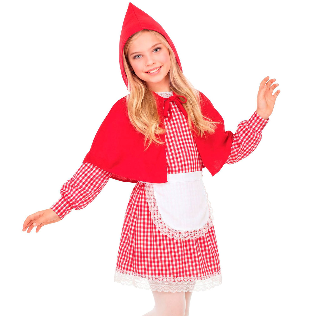 "ROTKÄPPCHEN" (Kleid, Schürze, Mäntelchen mit Kapuze)