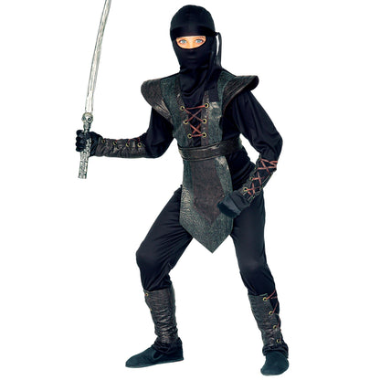 "NINJA MASTER" (Kostüm, Armatur, Gürtel, Armbänder, Maske, Kopfband)