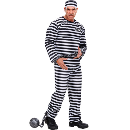"HÄFTLING" weiß/schwarz (Oberteil,Hose, Mütze)