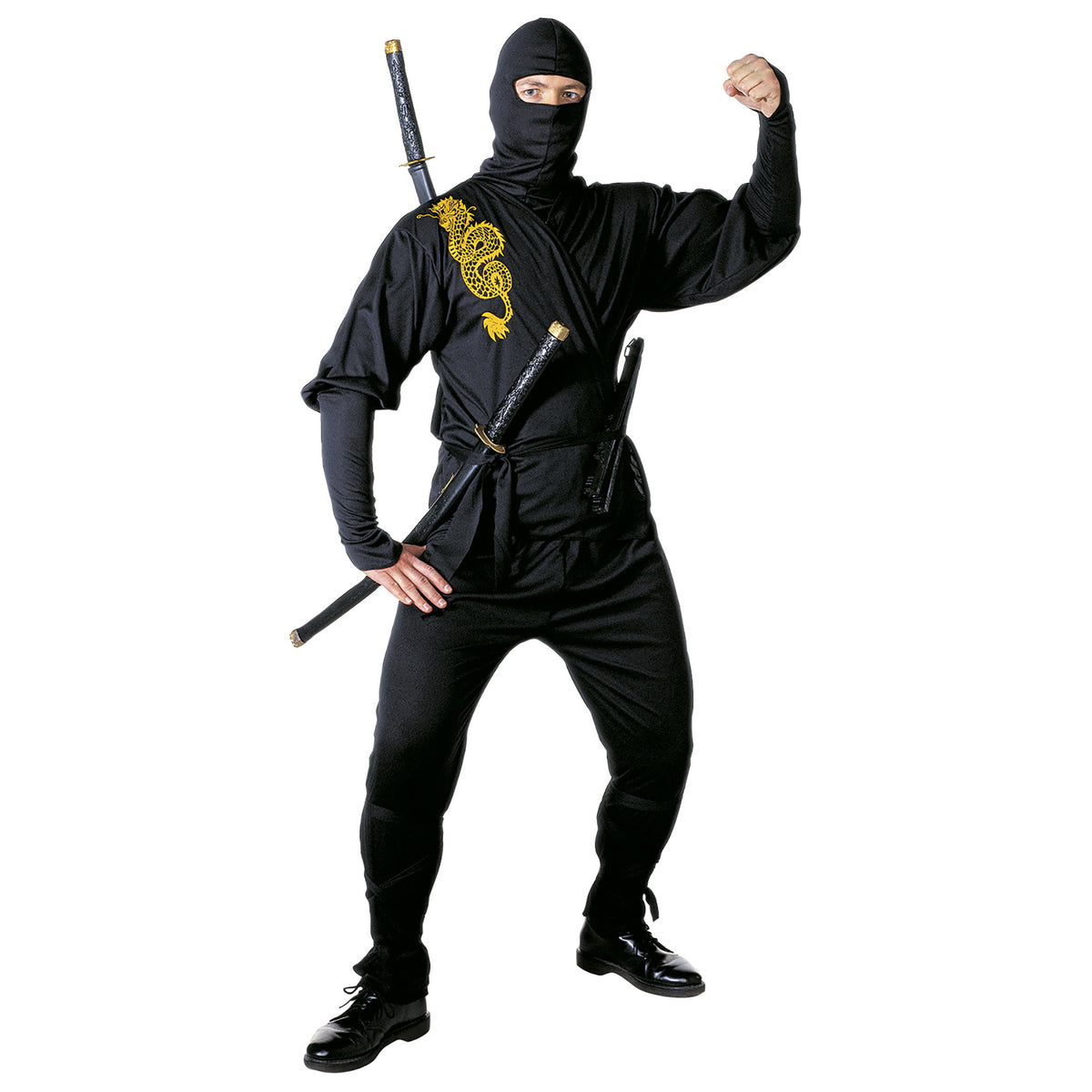 "NINJA" (Oberteil, Hose, Rock, Gürtel,Beinbänder, Maske)