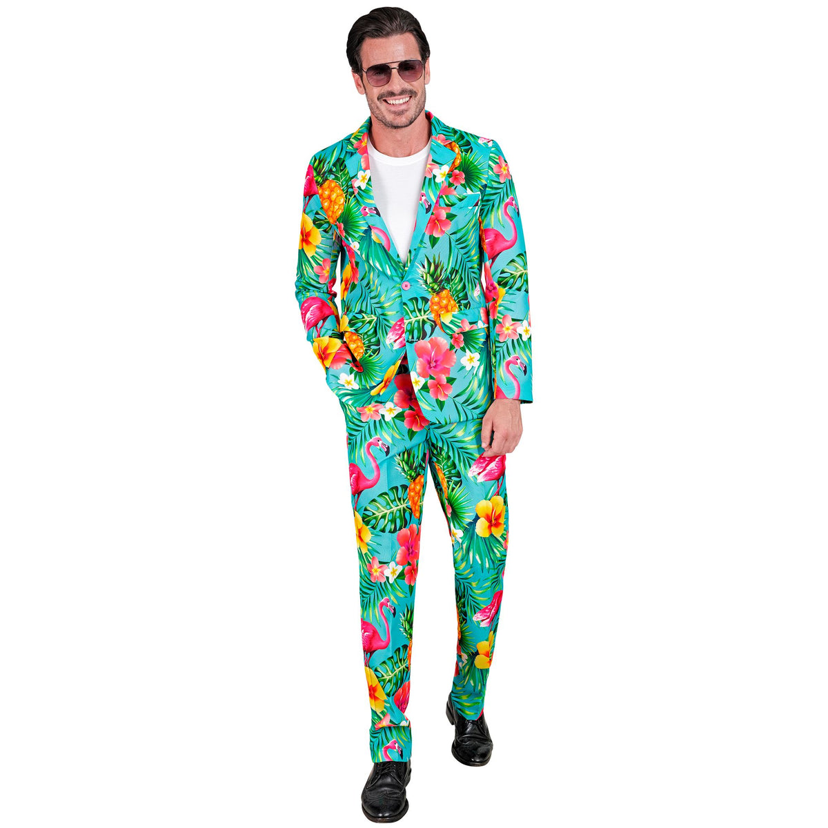 "NEON FLAMINGO PARTY FASHION ANZUG" (Jackett, Hose)