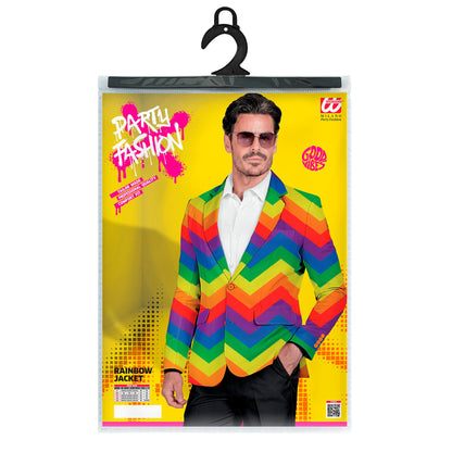 Widmann Regenbogen Party-Fashion-Jackett für Erwachsene – Detailansicht