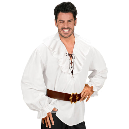 Widmann Kostümhemd Weisses Renaissance-Hemd im Piratenstil für Fasnacht und Mottopartys