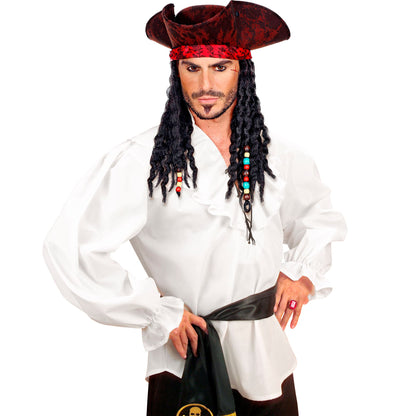 Widmann Kostümhemd Weisses Renaissance-Hemd im Piratenstil für Fasnacht und Mottopartys