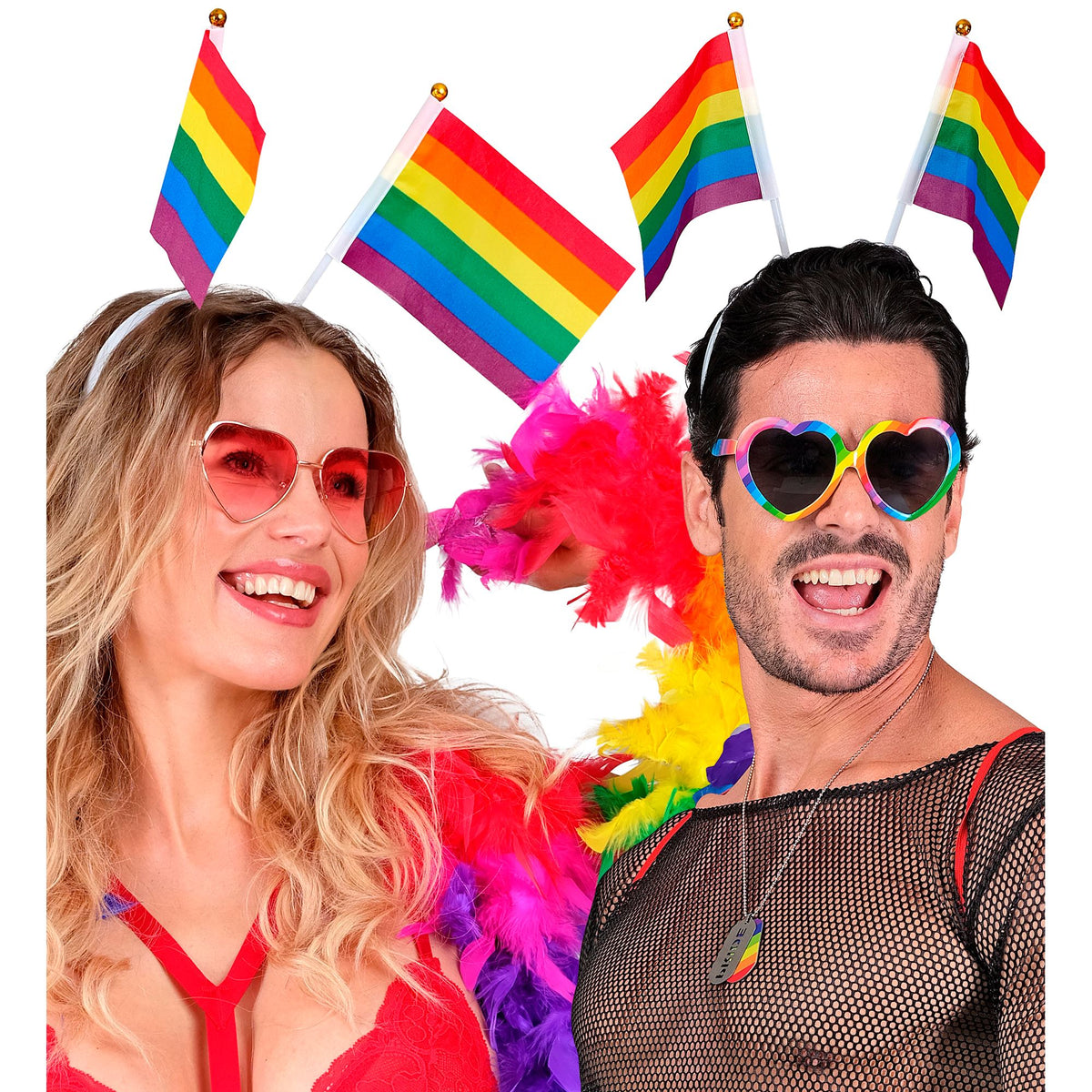 "REGENBOGEN FÄHNCHEN HAARREIF"