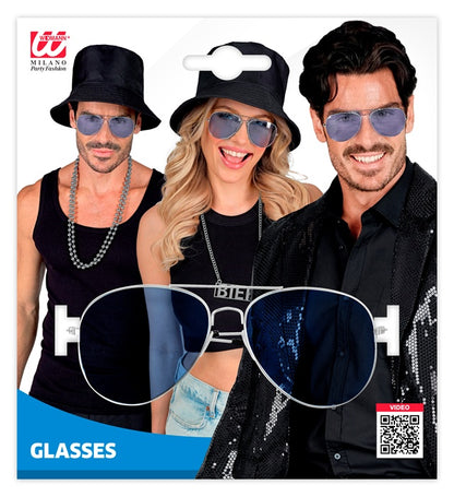 "BRILLE FÜR MEHRERE CHARAKTERE MIT BLAUEN GLÄSERN"