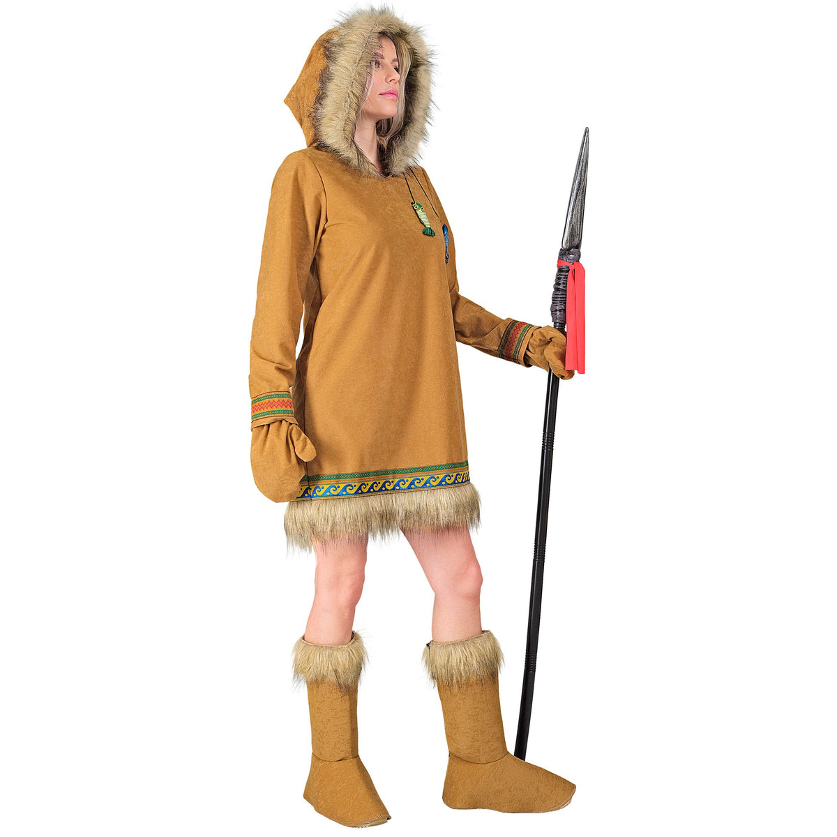 "ESKIMO" (Kleid mit Kapuze, Handschuhe, Stiefelüberzieher)