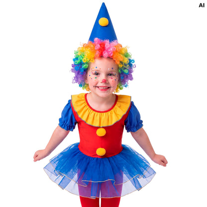 Widmann Ballerina-Clown-Kostüm für Kinder mit Tutu und Hut – Detailansicht