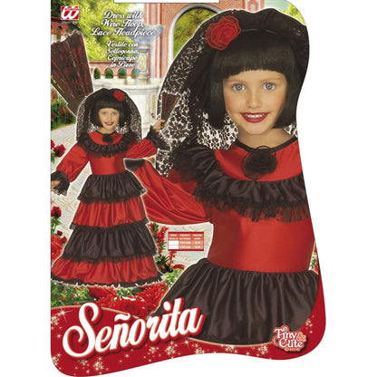 "KLEINE ROSEN LADY" (Kleid mit Petticoat, Gürtel, Kopfbedeckung aus Spitze)