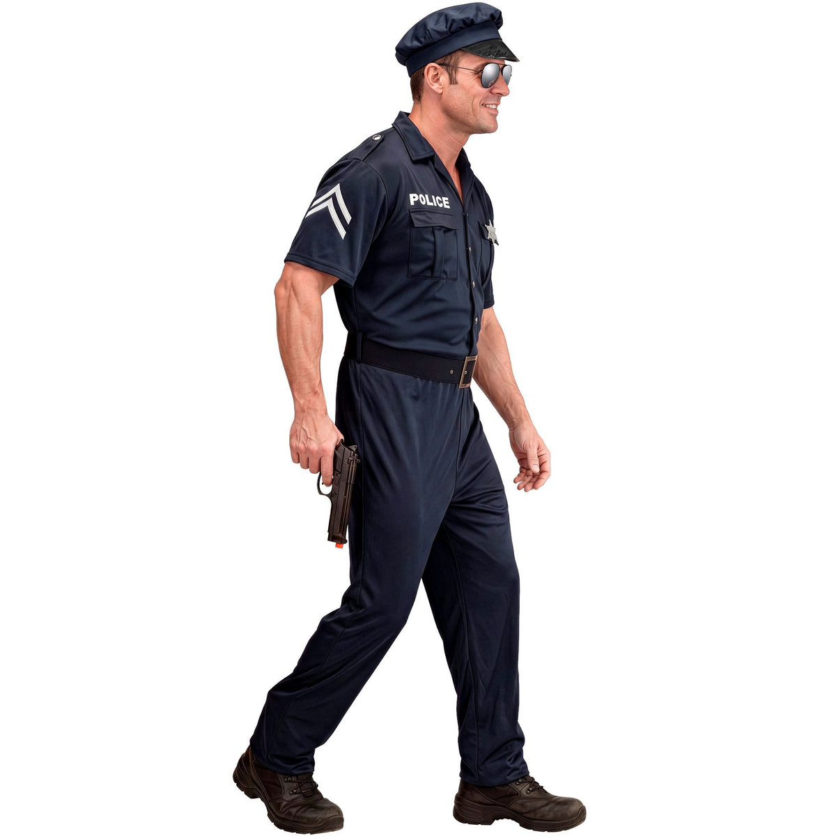 "POLIZIST" (Kostüm, Gürtel, Mütze)