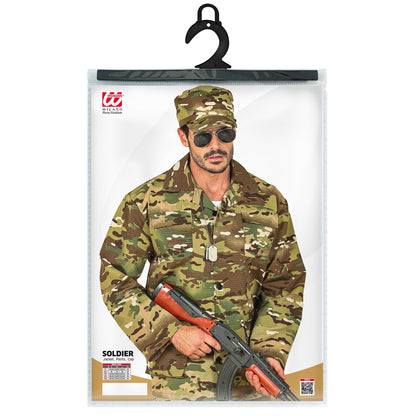 "SOLDAT" (Oberteil, Hose, Mütze)