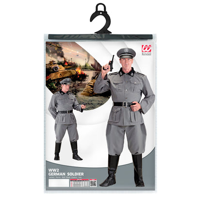 "DEUTSCHER SOLDAT" (Jacke, Hose, Gürtel, Stiefelüberzieher, Hut)