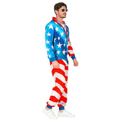 "U.S.A. PARTY FASHION TRAININGSANZUG" (Oberteil, Hose)