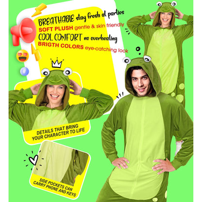 "FROSCH ONESIE PLÜSCHKOSTÜM" (Overall mit Kapuze)