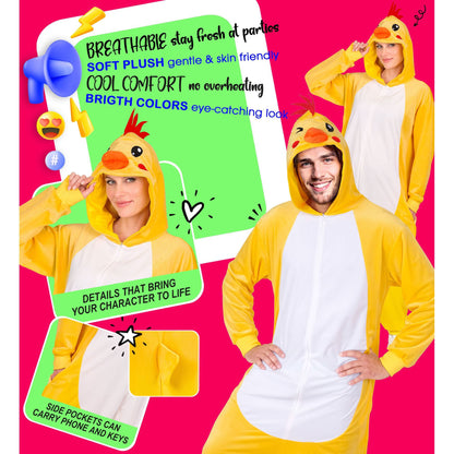 "HUHN ONESIE PLÜSCHKOSTÜM" (Overall mit Kapuze)