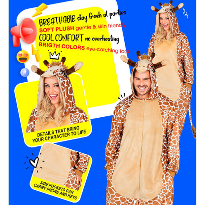 "GIRAFFE ONESIE PLÜSCHKOSTÜM" (Overall mit Kapuze)