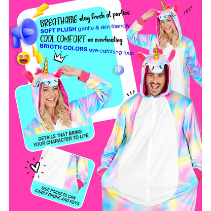 "EINHORN ONESIE PLÜSCHKOSTÜM" (Overall mit Kapuze)
