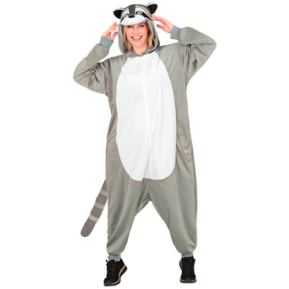 "WASCHBÄR ONESIE PLÜSCHKOSTÜM" (Overall mit Kapuze)
