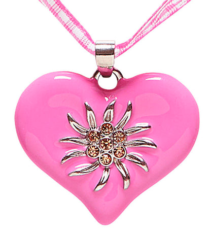 "BANDKETTE ROSA-WEISS KARIERT MIT STRASSHERZ EDELWEISS"