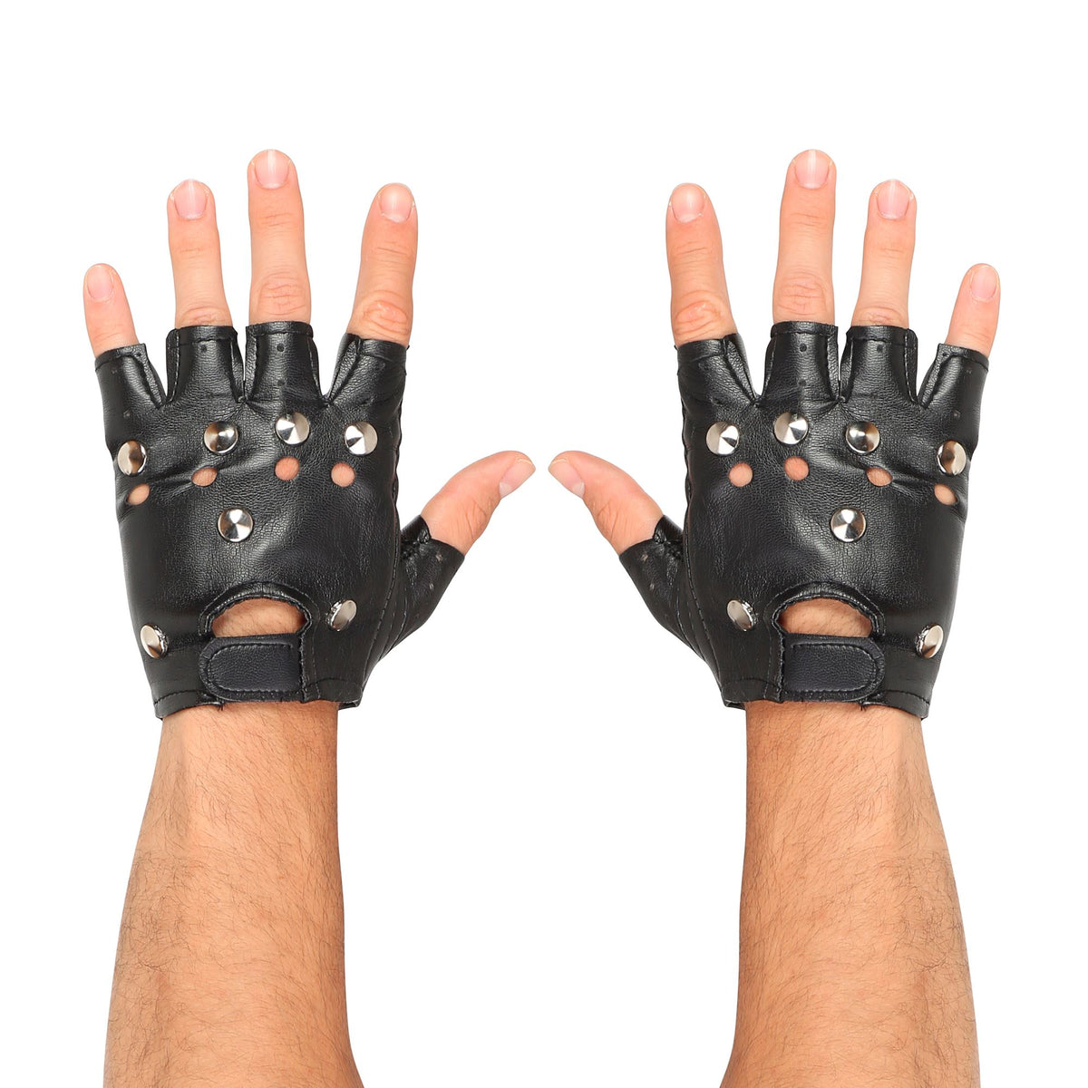 "FINGERLOSE NIETENHANDSCHUHE" in Lederoptik