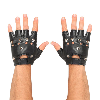 "FINGERLOSE NIETENHANDSCHUHE" in Lederoptik
