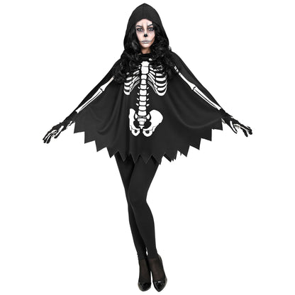 "SKELETT" (Poncho mit Kapuze)