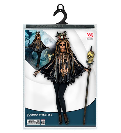 "VOODOO PRIESTERIN" (Poncho mit Kapuze)