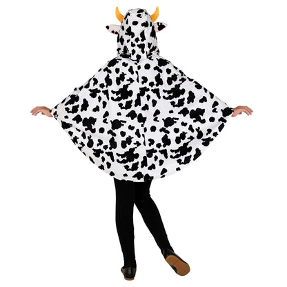 Widmann Kuh-Poncho mit Kapuze für Kinder – Rückansicht