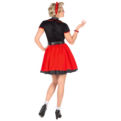 "50er JAHRE GIRL" (Kleid mit Petticoat, Gürtel, Halstuch)